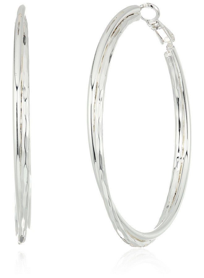 NINE WEST Women'S Silvertone Large Hoop Earrings - Image 1