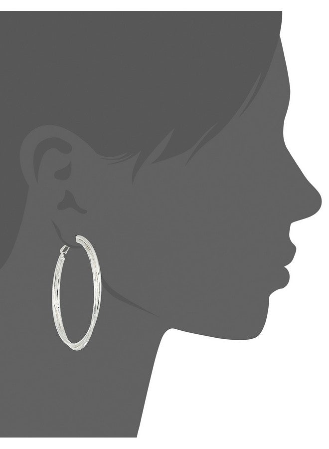 NINE WEST Women'S Silvertone Large Hoop Earrings - Image 2