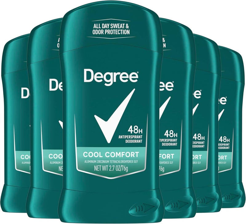 Degree Men Antiperspirant Deodorant Stick Cool Comfort 48 Hour Protection, Pack of 6 - Image 1