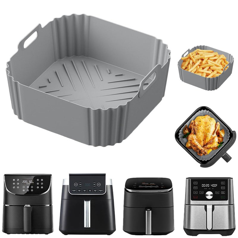 Silicone Air Fryer Liners for 58QTLYHOLKEER 88inch Square Air Fryer Liners Reusable for Ninja AF141 AF142 AF181 AF182CosoriChefmanInstant Pot and Other 5 55 6 65 QuartAir Fryer Accessories