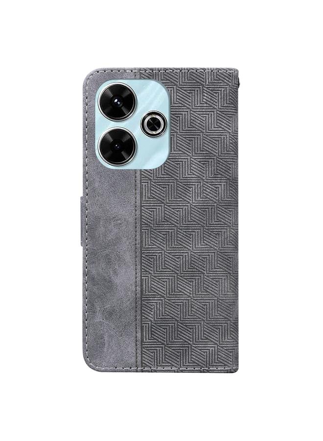 erorex Case For Xiaomi Poco M6 4G Geometric Embossed Leather Phone Case - Image 4