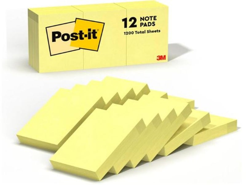 3M Post It - 653 Notes Yellow 1.5X2In (Pk Of