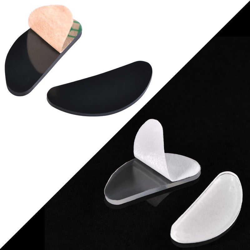 TOODOO TOODOO 18 Pairs Eyeglasses Nose Pads Glasses Adhesive Silicone Anti-Slip Nosepads for Eyeglass Glasses Sunglasses (Transparent and Black, 1mm)  - Image 5