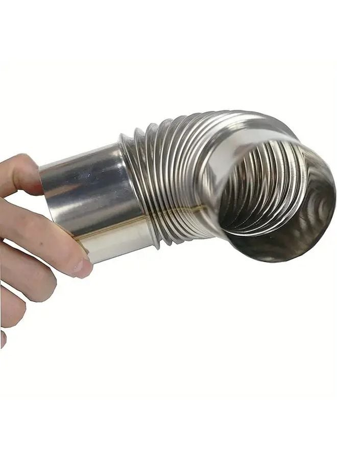 قطعتان من أنابيب الكوع بزاوية 90 درجة، قطر 236 بوصة، موصل مدخنة من الفولاذ المقاوم للصدأ للموقد الخشبي في الهواء الطلق - Image 5