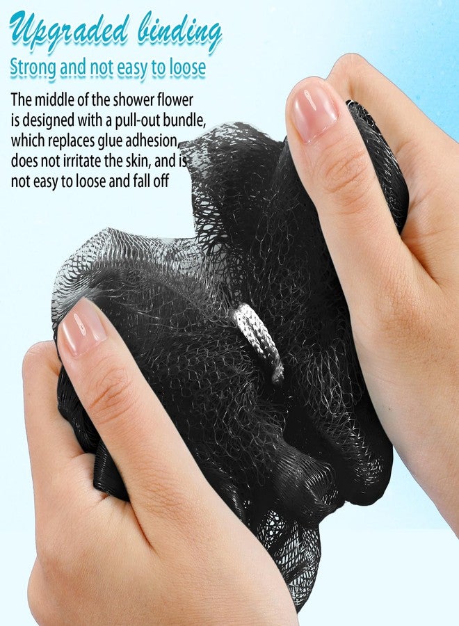 Shellwei 24 Pcs 3 Inch Mini Loofah Travel Size Bulk Shower Sponge Pouf Mesh for Women Kids Men Exfoliating Body Scrubber Baby Shower Favor(Black) - Image 5