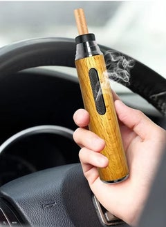 Generic Car Ashtray Portable Handheld Walnut Mini Ashtray No Soot Ashtray For Outdoor Indoor Car Smoking  - Image 1