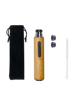 Generic Car Ashtray Portable Handheld Walnut Mini Ashtray No Soot Ashtray For Outdoor Indoor Car Smoking  - Image 2