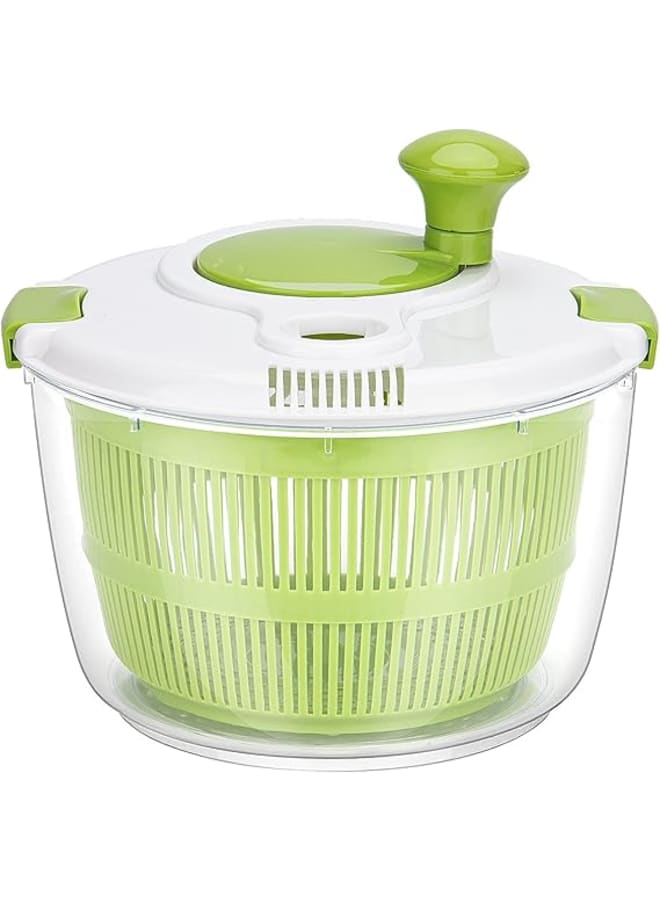 Ptnitwo 5L Salad Spinner Large, Lettuce Spinner Dryer With Comfortable Handle, Safe Locking Lid And Non-Slip Base, Bpa Free, Vegetable Washer With Bowl For Cleaning And Drying Salad Greens And Fruit