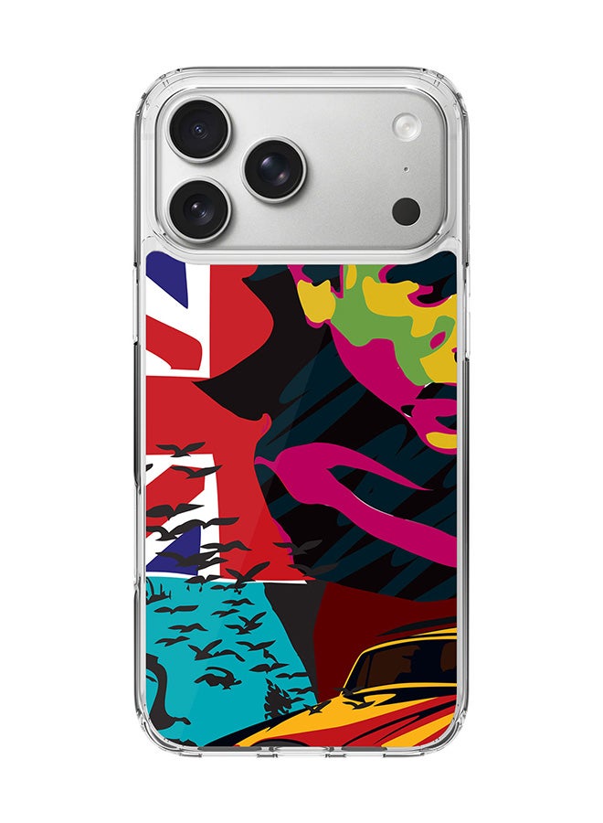 حافظة ماغسيف شفافة كلاسيكية لجهاز آيفون 17 برو ماكس، حافظة هجين ناعمة حواف مرنة مضادة للسقوط TPU PC جل رقيقة شفافة [مصممة لجهاز آيفون 17 برو ماكس] - طباعة كاملة ريترو سباي