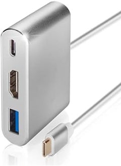 Microware MICROWARE USB-C Digital AV Multiport Adapter, USB 3.1 Type-C to HDMI Adapter, USB 3.0 HUB with 1 Charging Port, for The New MacBook, Chromebook Pixel with Aluminium Case 
