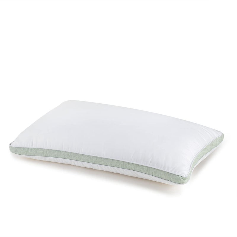 SPREAD SPAIN Spread Spain Microfiber Aloe Vera Gel Pillow Big Size Comfortable AntiBacterial and AntiAllergic Sleeping Pillow for Sensitive Skin Super Soft President White Green 