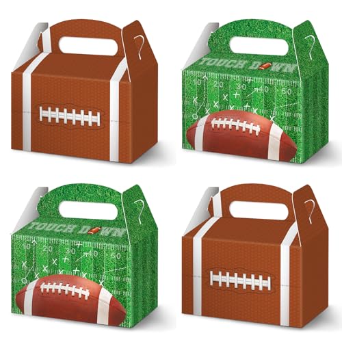 KALEFO Super Football Bowl Party Treat Boxes Touch Down Favor Box Decorations Sports Theme Rugby Snack Themed Supplies（12Pcs - Image 1