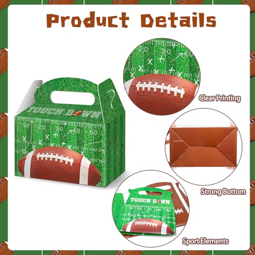 KALEFO Super Football Bowl Party Treat Boxes Touch Down Favor Box Decorations Sports Theme Rugby Snack Themed Supplies（12Pcs - Image 3