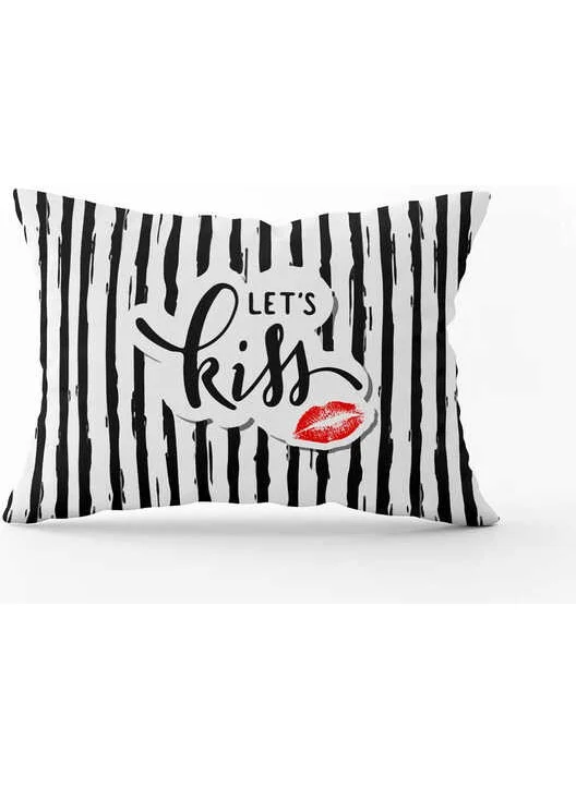 Cango Home White Black Modern Valentine's Day Themed Digital Printed Throw Pillow Cover CGH979-3550 Double Sided Printed