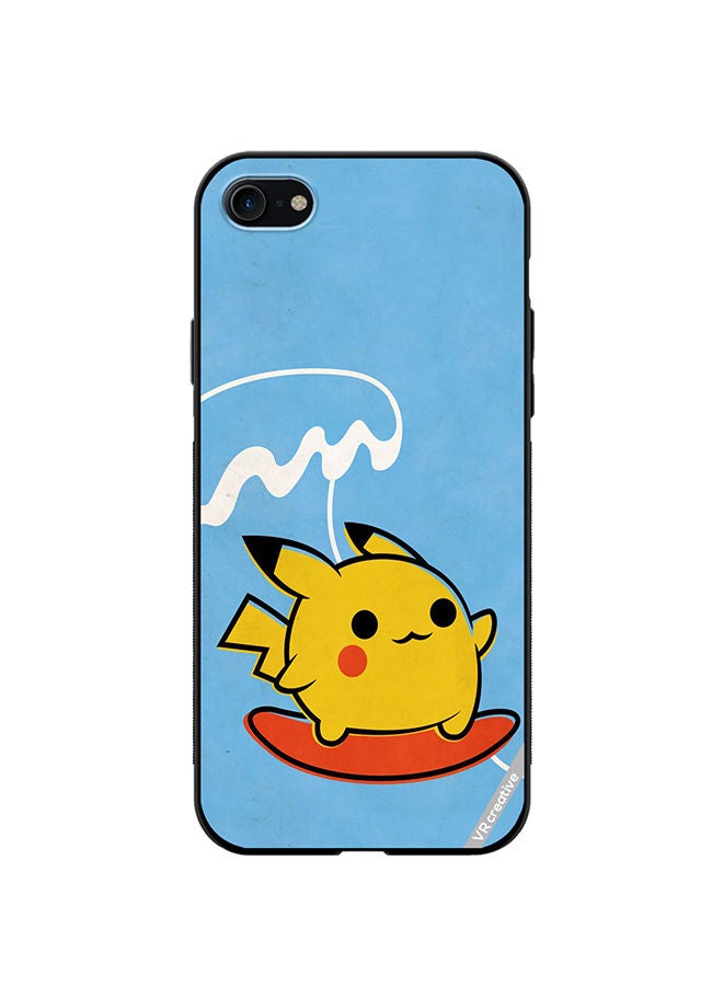 VR CREATIVE Protective Case Cover For Apple iPhone SE (2022) Pikachu Surfing 1  Design Multicolour - Image 1