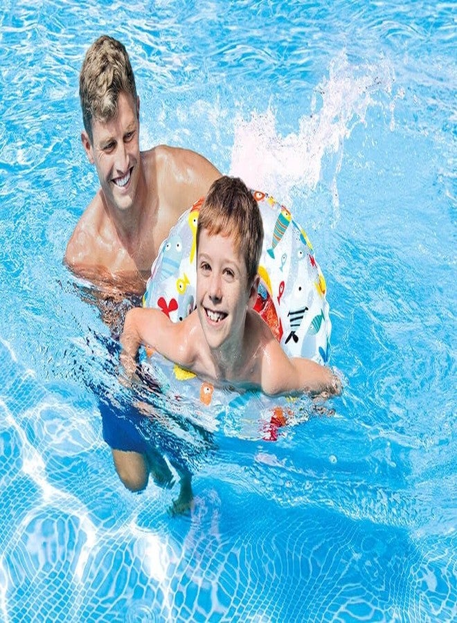 MaruHub 61cm Inflatable Kids Water Floaty Vinyl Float for 6-10 Years Old | Kids Fun Lively Print Swim Tube | Kids Big Swim Rings - Pack of 1 - Image 3