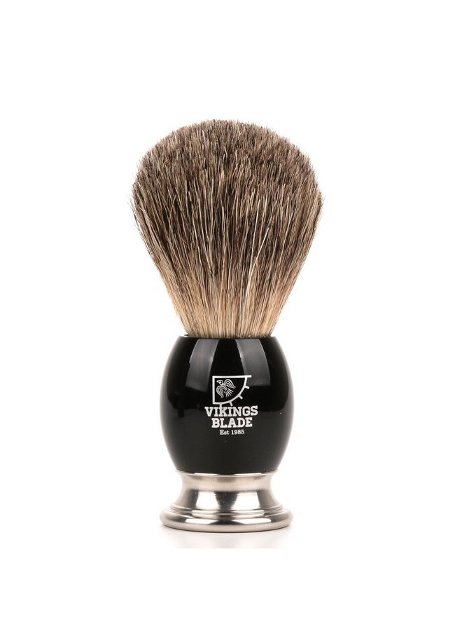 Vikings Blade - G Brush For Men By Vikings Blade, Ultra Heavy Acrylic & 316L Steel Handle, Super Strong Knot Backbone, Minimal Shedding, Fast Lather, Extremely Smooth & Plush On Skin (Dark Stallion) - Image 1