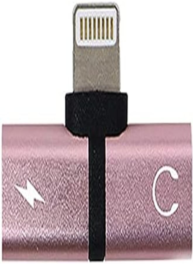 Generic - Dual Lightning Splitter Adapter Headphone Jack Audio & Charge Cable Supports for iPhone 7/7 Plus/8/8 Plus/X & iPad iOS 10.3 or Later - Image 1