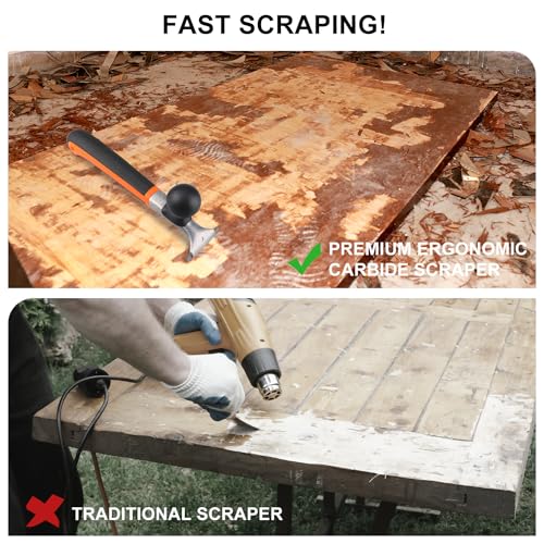 Holdly Premium Ergonomic Carbide Scraper,2-1/2",Scraper Tool for Removing Varnish, Paint, Glue, Resin, Dry Glaze, Stains, Putty, Scratch - Image 4
