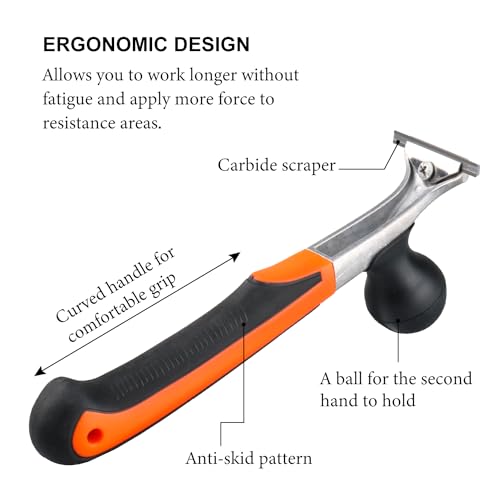 Holdly Premium Ergonomic Carbide Scraper,2-1/2",Scraper Tool for Removing Varnish, Paint, Glue, Resin, Dry Glaze, Stains, Putty, Scratch - Image 2