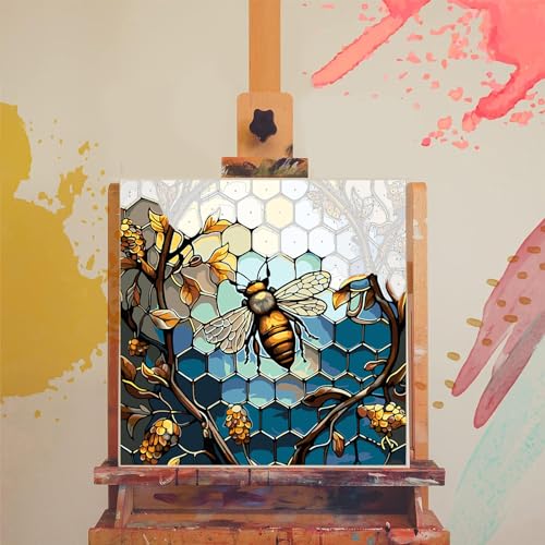xackcme Bee Paint by Numbers for Adults - Paint by Number on Canvas Without Frame, DIY Oil Painting for Gift Home Wall Decor (16x16 inch) - Image 3