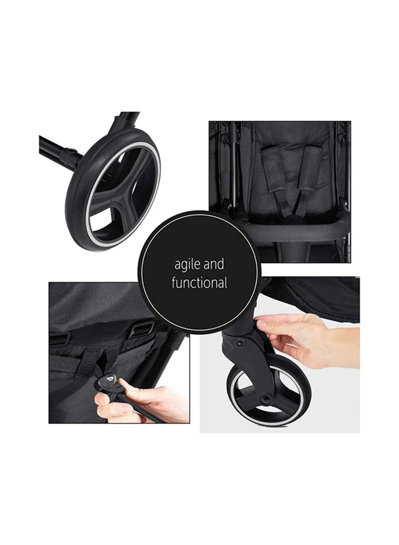 hauck Swift X Duo Twin Pushchair, Blackside By Side Double (Only 75Cm Wide), Compact And One Hand Folding With Raincover - Image 5