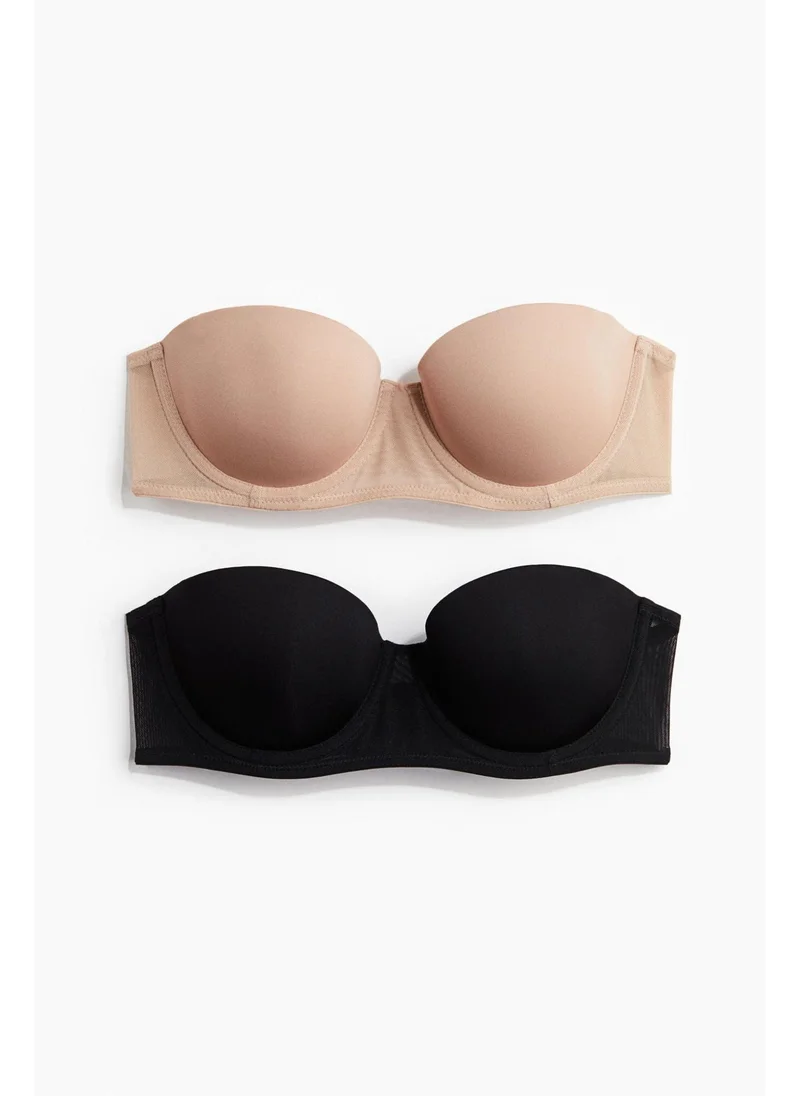 اتش اند ام 2-pack padded microfibre balconette bras
