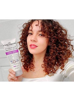 CURLSMITH Featherlight Protein Cream Hair Styling Cream For Weak Damaged Curls Medium Hold (8 Fl Oz)  - Image 4