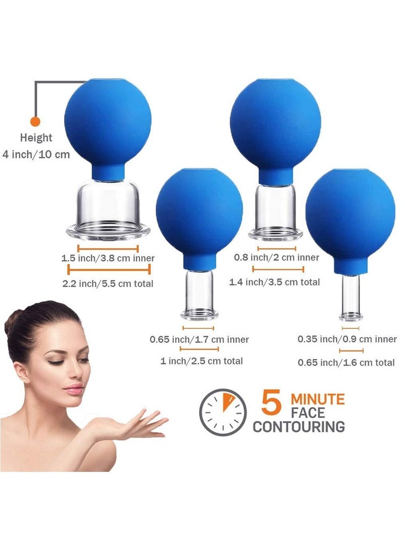 Arabest - 4 PCS Glass Facial Cupping Set, A Kit For Anti Cellulite, Anti Wrinkle and Instantly Ageless Skin for Eyes, Face and Body - Image 1
