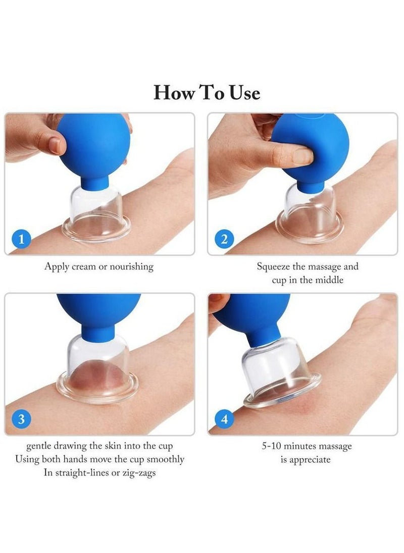 Arabest - 4 PCS Glass Facial Cupping Set, A Kit For Anti Cellulite, Anti Wrinkle and Instantly Ageless Skin for Eyes, Face and Body - Image 1