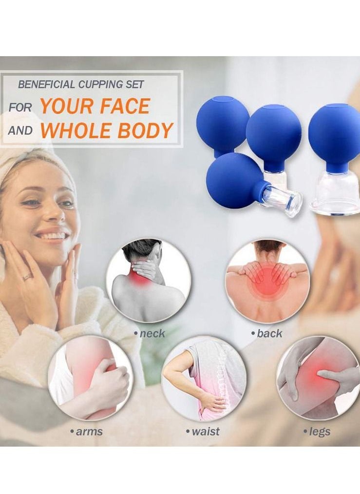 Arabest - 4 PCS Glass Facial Cupping Set, A Kit For Anti Cellulite, Anti Wrinkle and Instantly Ageless Skin for Eyes, Face and Body - Image 1