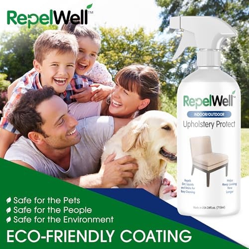 RepelWell Eco-Friendly Upholstery Protect Stain & Water Repellent Spray 24oz – Non-Toxic, Pet-Safe Formula for Fabric, Leather, & Suede – Long-Lasting Stain Guard Keeps Furniture Clean & New - Image 2