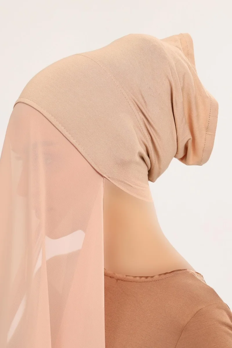 التوبة Ready Practical Luxury Pipe Bonnet Chiffon Shawl