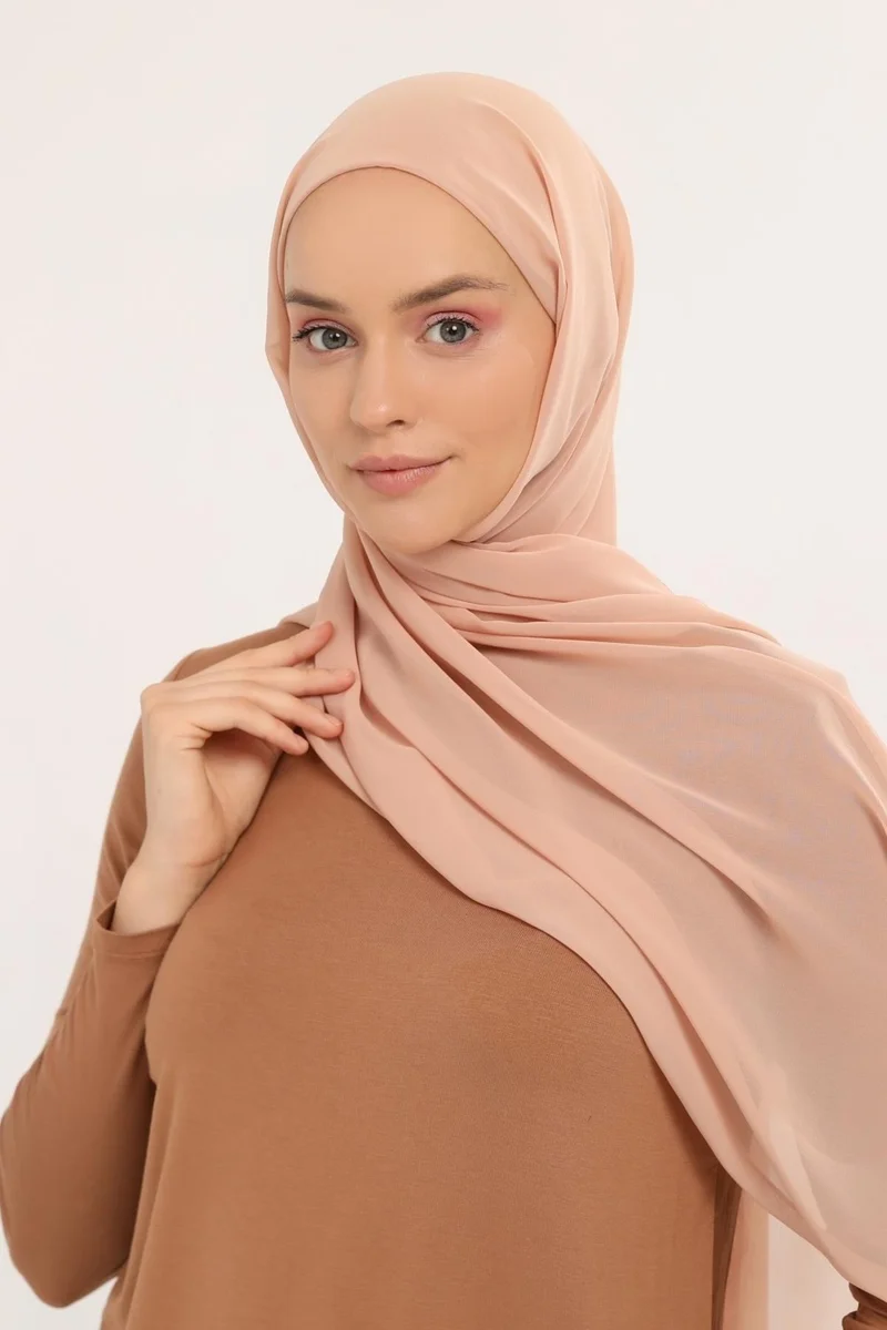 التوبة Ready Practical Luxury Pipe Bonnet Chiffon Shawl