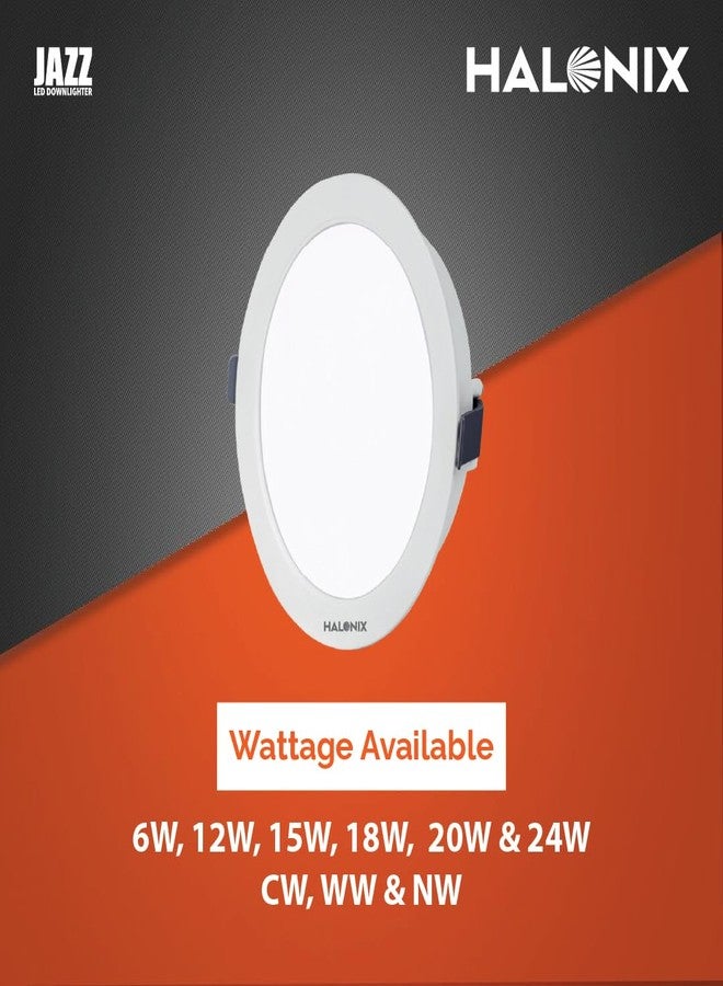 Halonix Polycarbonate Jazz 12W White Recessed Downlighter|Cutout- 4 Inch|Recessed Ceiling Light for Hall, Room, Office, Shop|Led Downlighter with Surge Protection|Pack 1 - Image 3