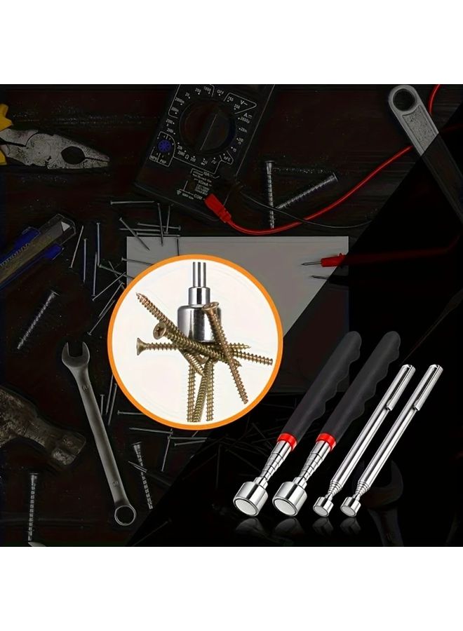 4 Piece Magnetic Telescopic Tool Set Manual Extendable Suction Rod for Automotive Repair - Image 3