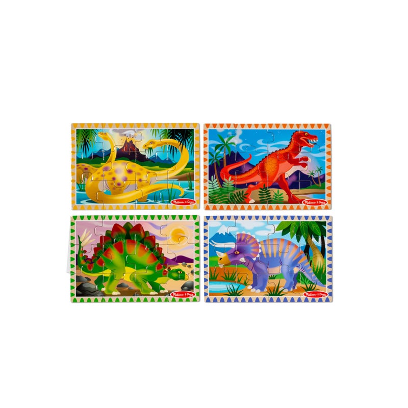 Melissa & Doug Dinosaurs 4-in-1 Wooden Jigsaw Puzzles in a Storage Box (48 pcs) - FSC Certified - Image 4