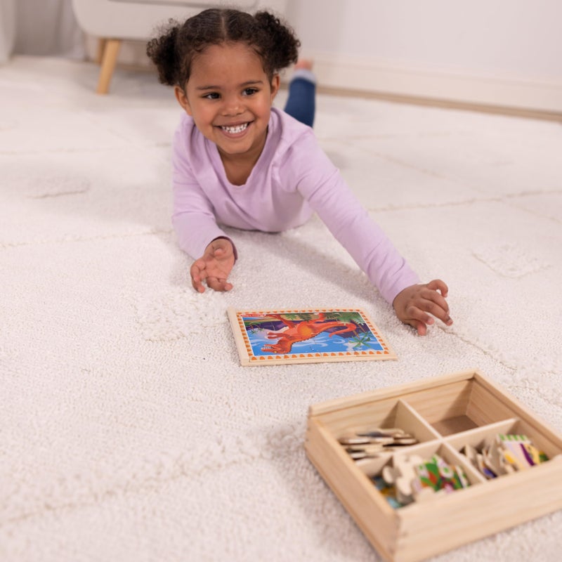 Melissa & Doug Dinosaurs 4-in-1 Wooden Jigsaw Puzzles in a Storage Box (48 pcs) - FSC Certified - Image 5