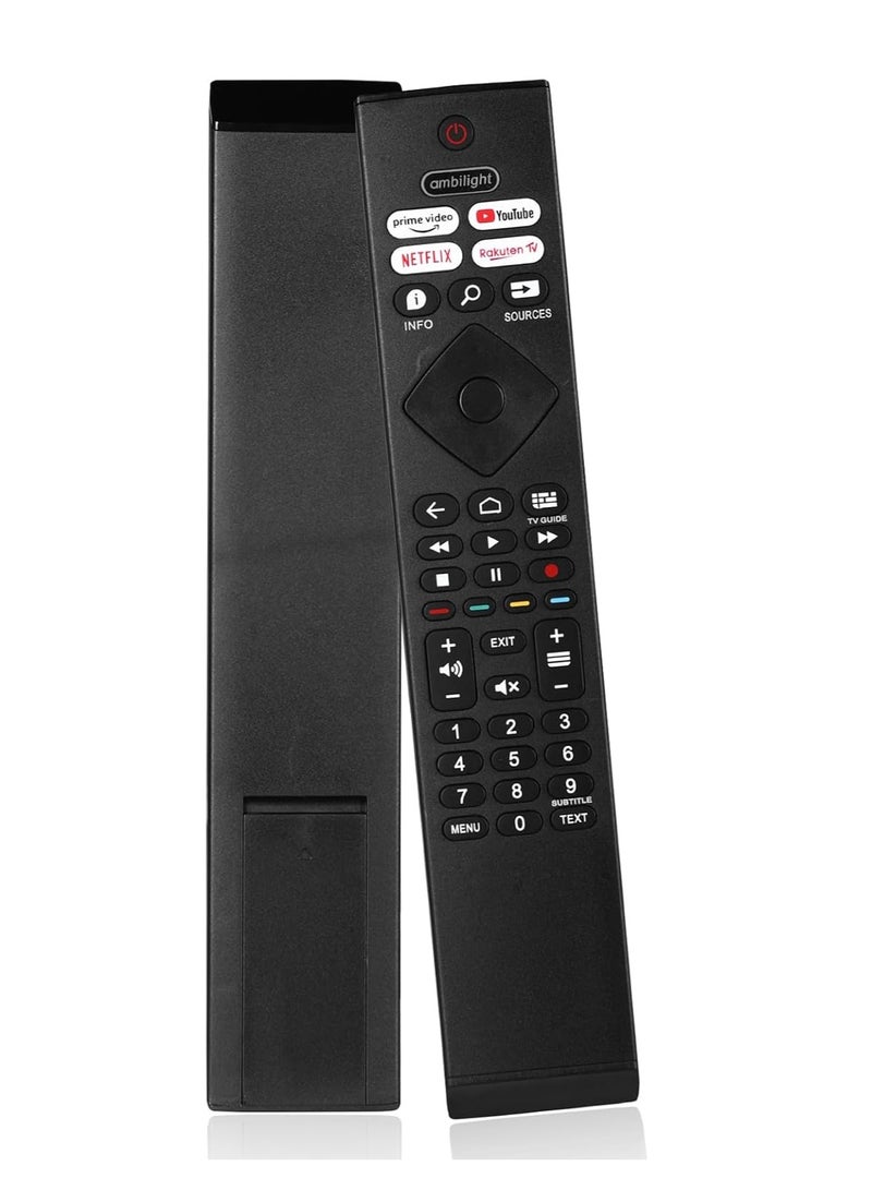 ELTRAZONE Replacement Remote Control Compatible with Philips Ambilight Smart TVs – Universal TV Remote for Philips LED, UHD, 4K, HDR, Android & Ambilight Series – No Setup Required – Plug & Play Controller with App Shortcut Keys - Image 1