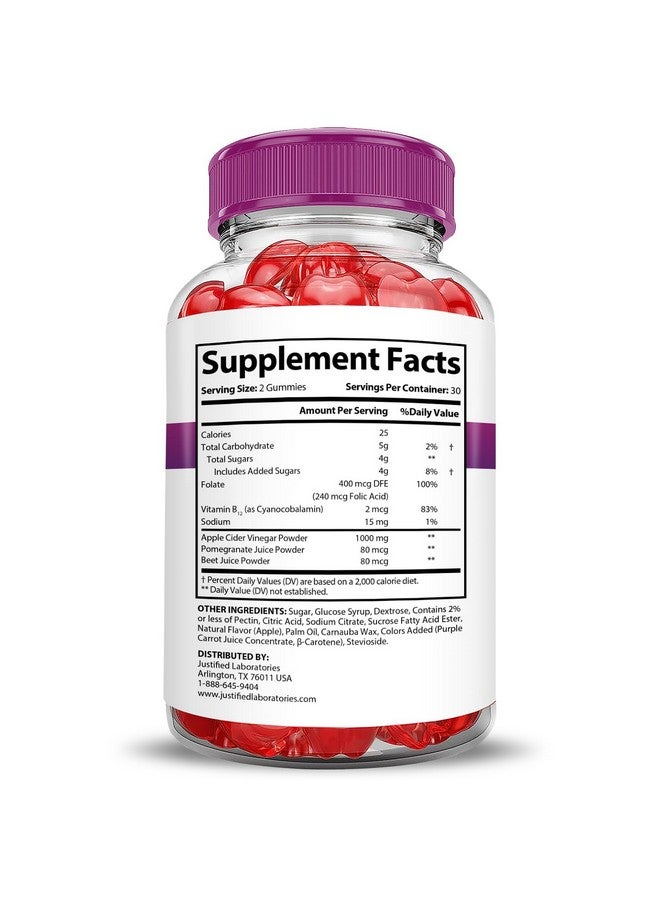 Justified Laboratories (3 Pack) Fast Ripped Keto ACV Gummies Advanced Formula 1000MG Fast Ripped Keto Gummies Apple Cider Vinegar Formulated with Pomegranate Beet Juice Powder B12 Vegan Non GMO 180 Gummys - Image 5