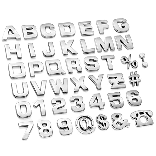 Lamoutor 43Pcs Car Emblem Letters Sticker DIY 3D Chrome Number Symbol Badge Decal - Image 1