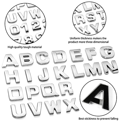 Lamoutor 43Pcs Car Emblem Letters Sticker DIY 3D Chrome Number Symbol Badge Decal - Image 3