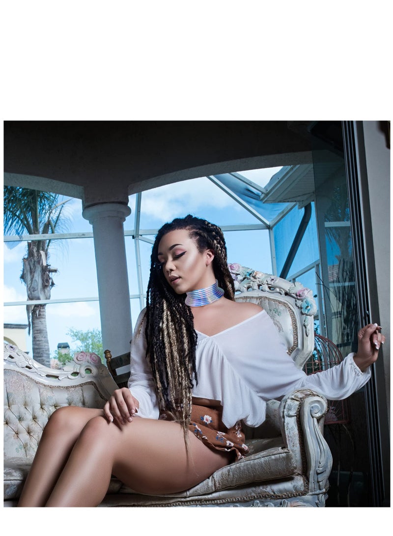 KASTWAVE Gold Silver African Egypt Punk Snap Resin Chunky Leather Choker Collars for Women, Fashion Statement Necklace Jewelry - Image 4