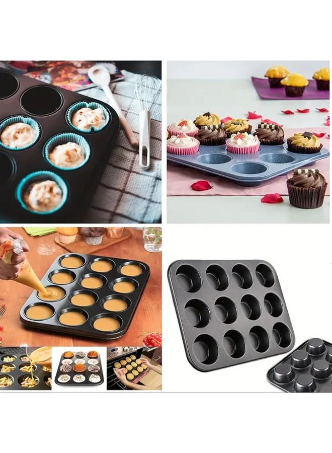 4 12 24 35 48 Mini Cake Set High Temperature Non Stick Carbon Steel Cake Molds And Muffin Cup Pans For Home Baking Cake Shops Christmas Thanksgiving - Image 1
