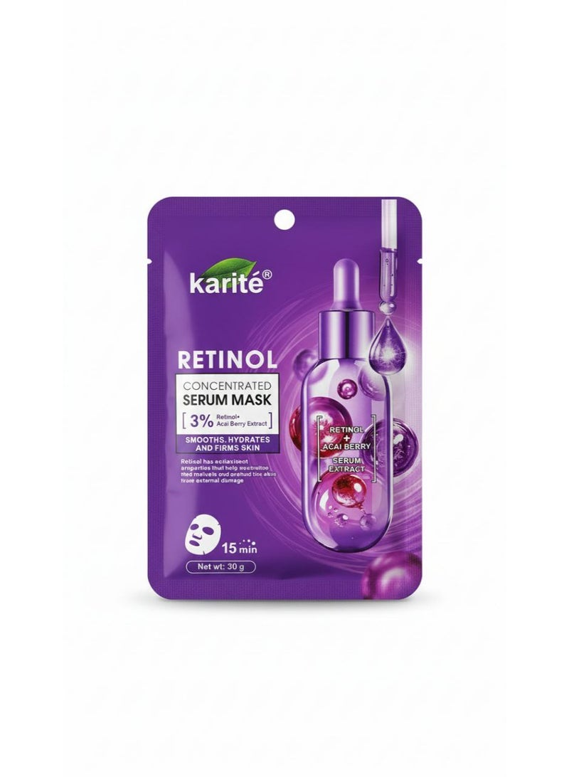 كاريت طقم ماسكات الوجه الورقية بالريتينول من كاريتيه (Karité) – 3 قطع لتحفيز الكولاجين، شد البشرة، ومكافحة التجاعيد - Image 2