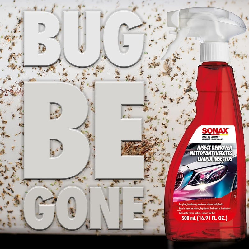 SONAX Insect Remover 500 ml - Effective Bug Cleaning Spray for Glass, Chrome, Paint & Plastics - Image 3