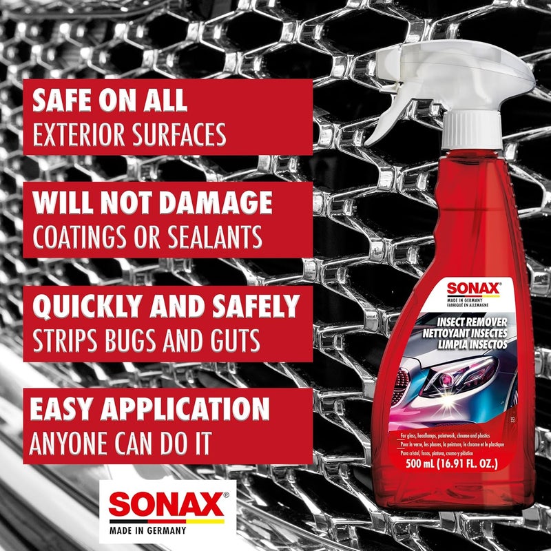 SONAX Insect Remover 500 ml - Effective Bug Cleaning Spray for Glass, Chrome, Paint & Plastics - Image 4