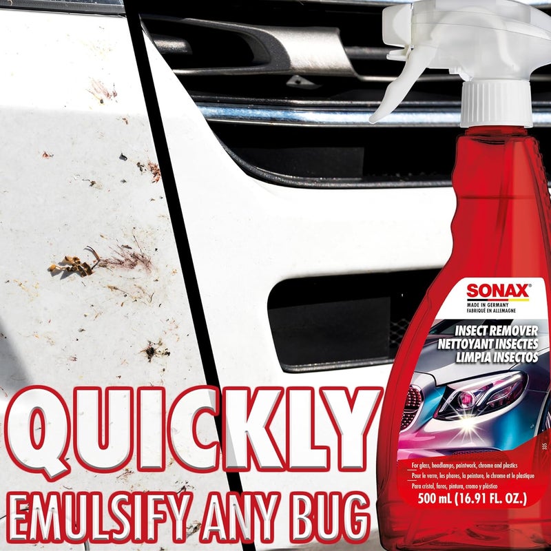 SONAX Insect Remover 500 ml - Effective Bug Cleaning Spray for Glass, Chrome, Paint & Plastics - Image 2