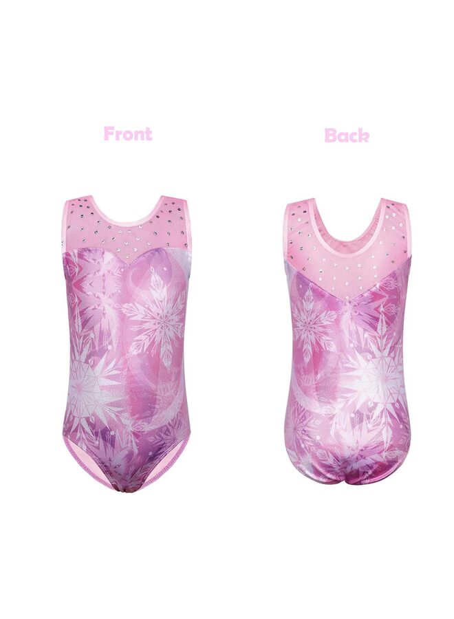 ملابس رياضية للبنات، يوتار رقص لامع من قطعة واحدة للأطفال الصغار، دانتيل، قوس قزح، ملابس رياضية (من ٣ إلى ١٤ سنة) - Image 3