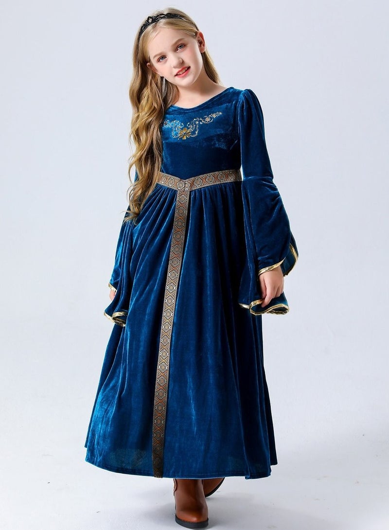 Aristocratic Queen Royalty Renaissance Cosplay Halloween Costume,Medieval Princess Dress Costume for Girls - Image 1